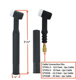 WP-17 torch head dimensions and compatible cable models
