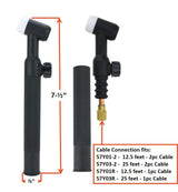 WP-17V head dimensions and cable connection under handle