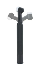 WP-20F flexible water-cooled TIG head shown at different bend angles