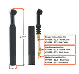 WP-20 head dimensions and separate gas, water and power connections