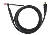 WP-9 TIG torch assembly with inline-gas Dinse connector