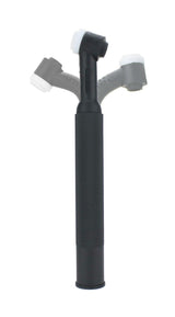 WP-9F flexible TIG torch head shown at different bend angles