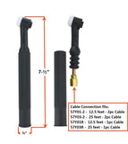 WP-9 torch head dimensions and compatible cable models