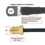 5/16 inch ring terminal and TIG gas hose connection diagram