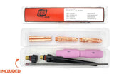 Included TIG ceramic cup, copper consumable and back cap kit