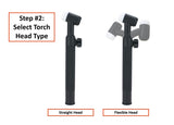 Straight and flexible TIG torch head comparison