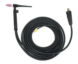 Valve TIG torch with coiled cable and Dinse 10-25 plug