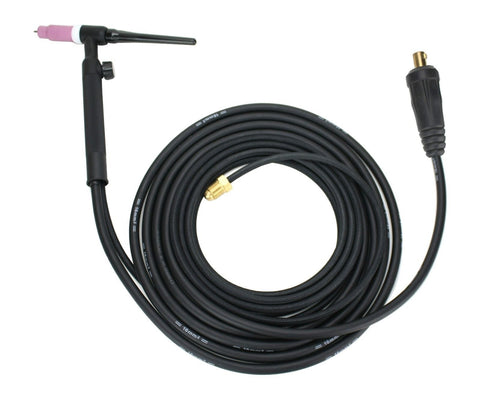 Valve TIG torch with coiled cable and Dinse 10-25 plug