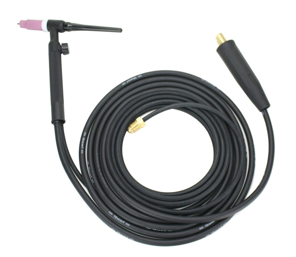 Valve TIG torch with coiled cable and LC-40 connector