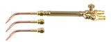 Wyvern V torch handle with three bent welding tips