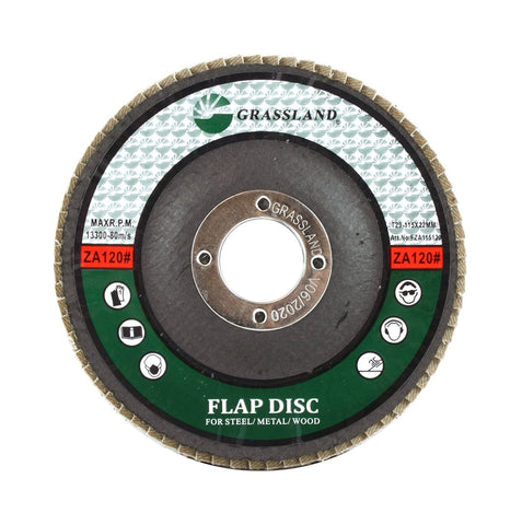 Zirconia Flap Disc, 4-1/2 x 7/8, 120 Grit, T29: label side