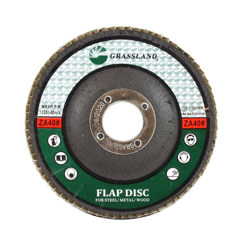 Zirconia Flap Disc, 4-1/2 x 7/8, 40 Grit, T29: label side